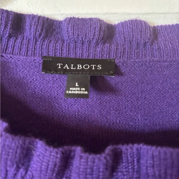 Talbots Rich Purple Crew Neck Sweater - Picture 2 of 4